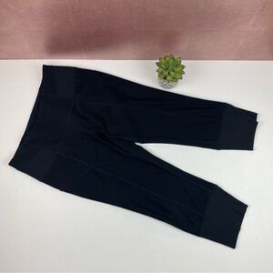 MPG Solid Black Workout Athletic Leggings Shorts Capris Women Large